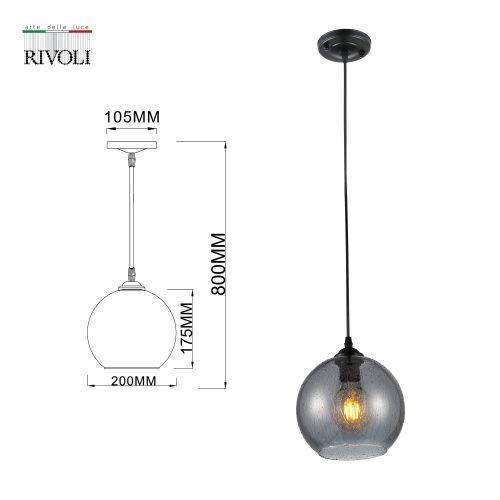 Светильник подвесной (подвес) Estera 9128-201 1хE27 60Вт модерн потолочный Rivoli Б0053418