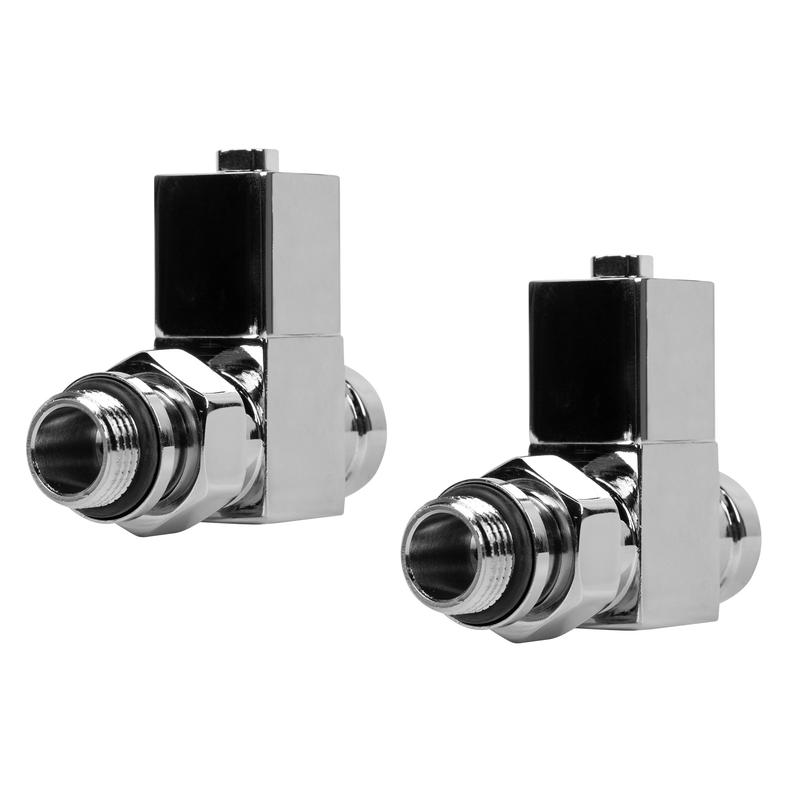 Набор дизайн-вентилей CUBE прямой 1/2дюйм хром Royal Thermo НС-1193189