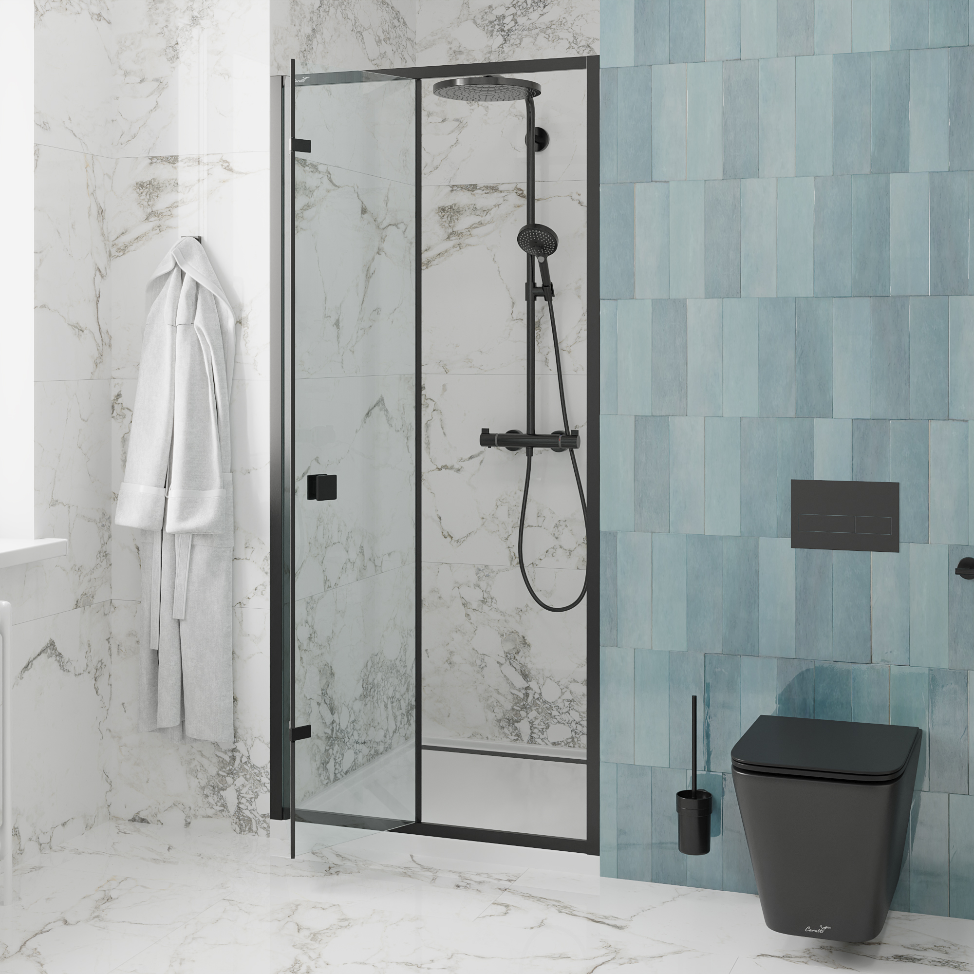 Дверь BELLA D101B душевая в нишу Ceruttispa (100х195)