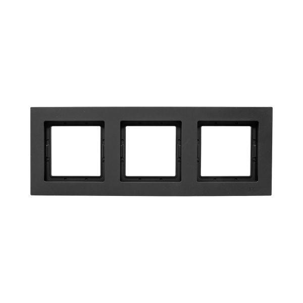Рамка 3-м Эпика IP44 пластик черн. EKF UP1-FPB-03-44