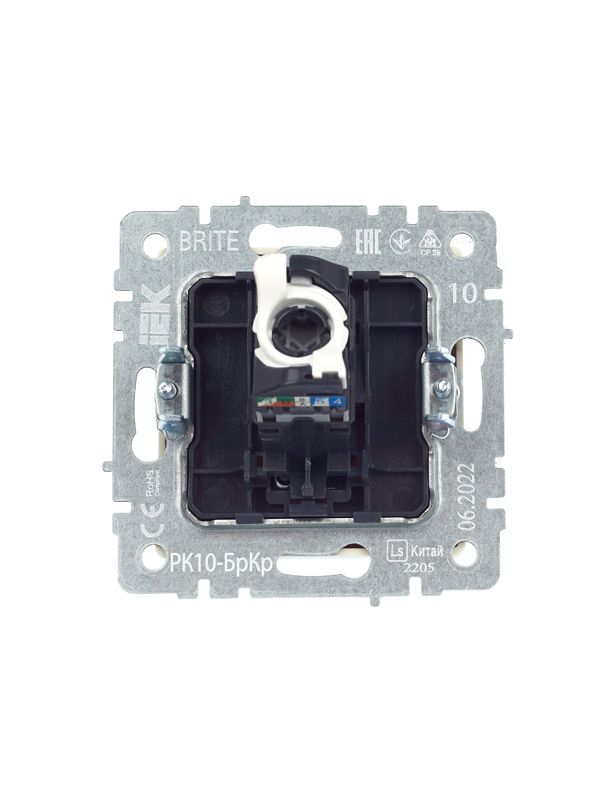 Розетка компьютерная СП RJ45 кат.5E BRITE РК10-БрКр механизм беж. IEK BR-K10-1-K10