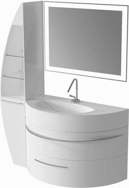 Тумба под раковину De Aqua Эскалада 100 L белый, подвесная с ручкой