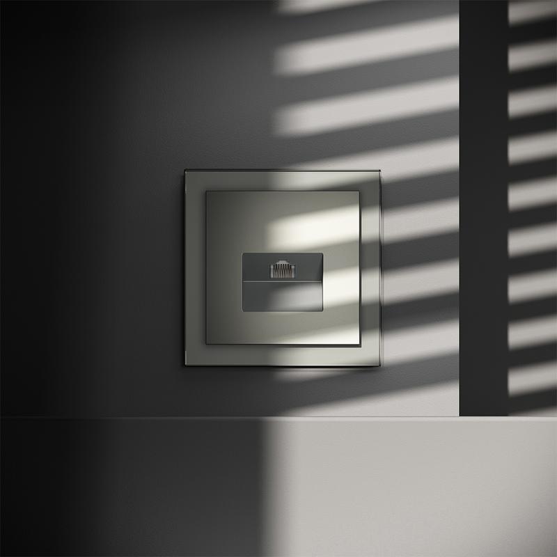 Розетка компьютерная 1-м СП S70 RJ45 кат.6 механизм сталь Voltum VLS060105