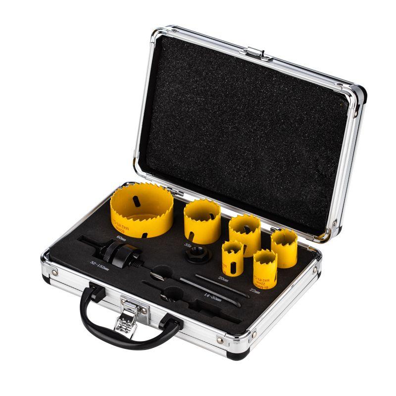 Набор коронок Bimetal (20 22 25 30 35 60) 11 предметов металлический кейс Kranz KR-92-0201-1