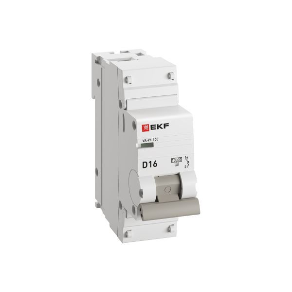 Выключатель автоматический модульный 1п D 16А 10кА ВА 47-100 PROxima EKF mcb47100-1-16D-pro