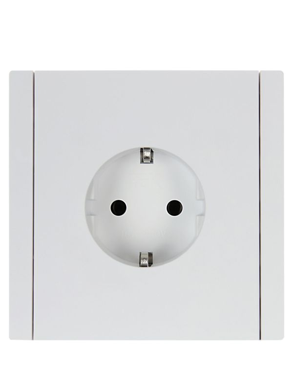 Розетка СП FORTE&PIANO FP214 16А с заземл. без защ. шторок безвинт. крепл. бел. IEK FP-R11-16-1-K01