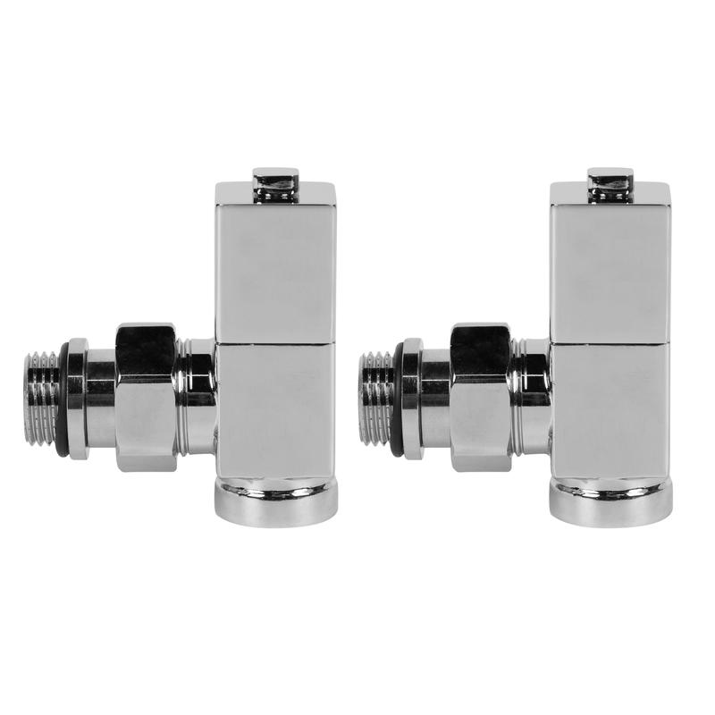 Набор дизайн-вентилей CUBE угловой 1/2дюйм хром Royal Thermo НС-1193191