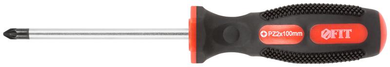 Отвертка "Универсал" CrV сталь прорезиненная ручка профи 6х100мм РZ2 FIT 55154