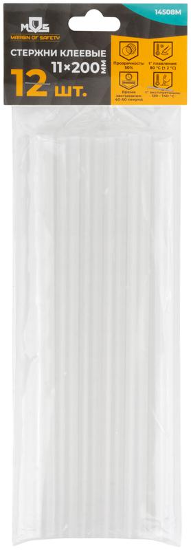 Стержень клеевой 11х200мм прозрачность 50% (уп.12шт) MOS 14508М