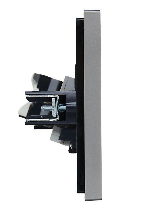 Розетка 2-м RJ11+RJ45 кат.5E FORTE&PIANO FP535 сталь IEK FP-KT20-O-1-K46