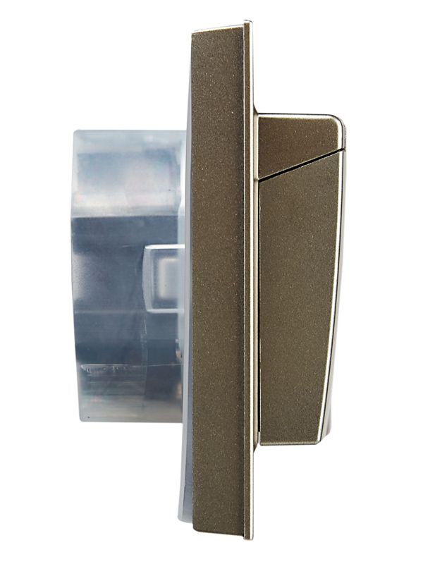 Розетка 2-м СП BRITE РСбш12-3-44-БрШ 16А в сборе IP44 с крышкой шампань IEK BR-R26-16-44-K37-F