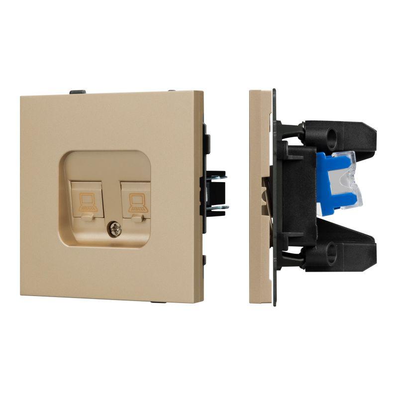 Механизм компьютерной розетки двойной SCT-TENDO-MPC2-SFPL-GD RJ-45 CAT6 Arlight 054596