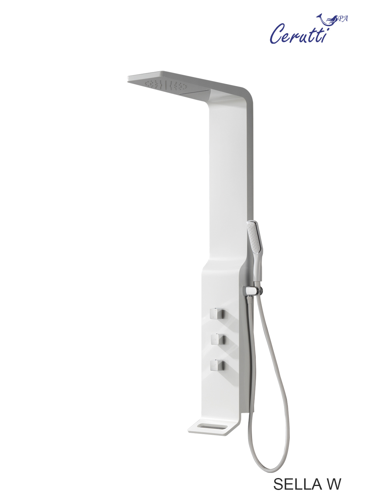 Панель SELLA W душевая из нержавеющей стали Cerutti SPA CT8988, цвет белый