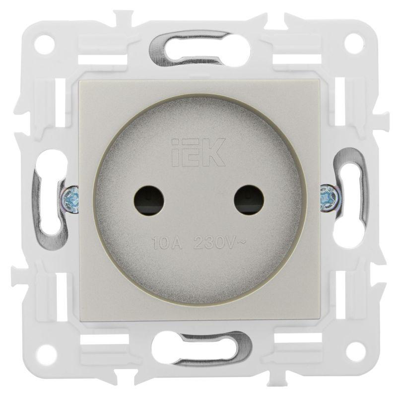 Розетка SKANDY 10А без заземл. защ. шторки SK-R01Sh шампань IEK SK-R13-10-K37