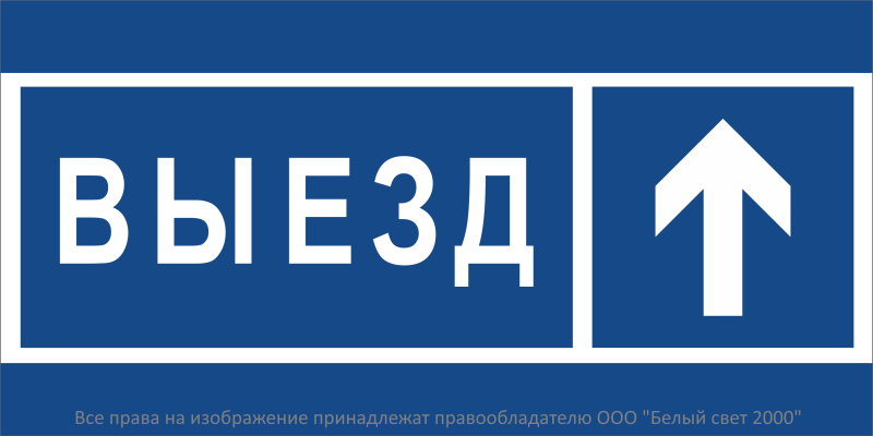 Знак безопасности BL-3015.N13"Направление к воротам выезда прямо" Белый свет a21231