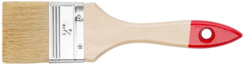 Кисть флейцевая "Оптима" 2дюйм (50мм) натур. свет. щетина деревянная ручка КУРС 00815