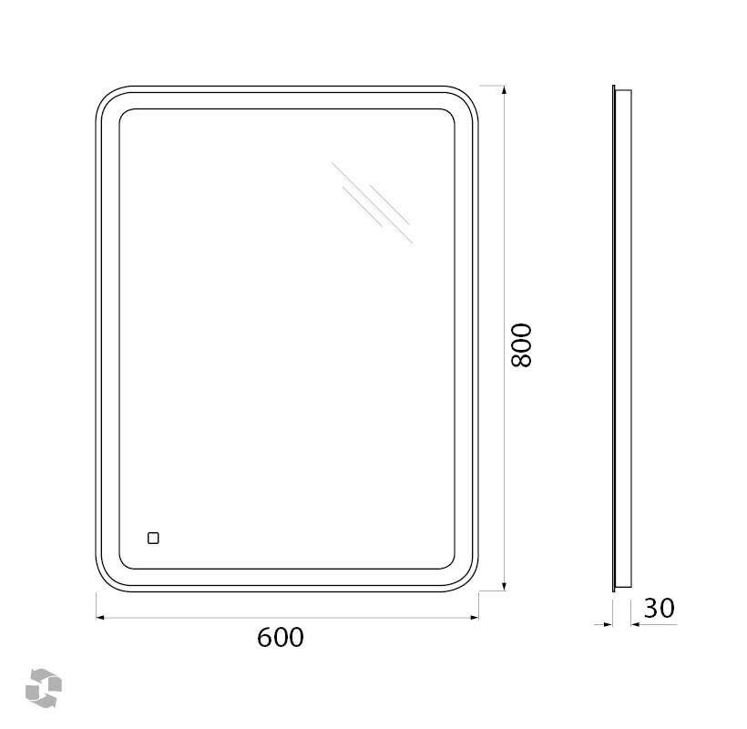 Зеркало BelBagno SPC-MAR-600-800-LED-TCH