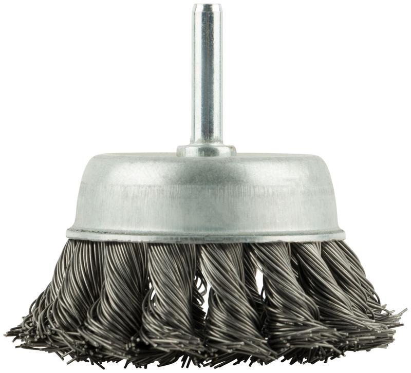 Корщетка чашечная со шпилькой стальная витая проволока 65мм КУРС 38477