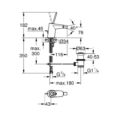 Смеситель Grohe Eurodisk Joystick 24036000 для биде