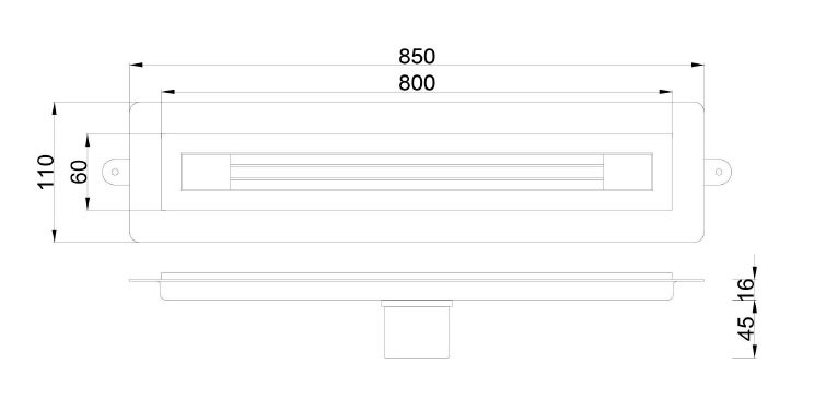 Душевой лоток B&T INFINITY 80см, нерж.сталь ЗОЛОТО