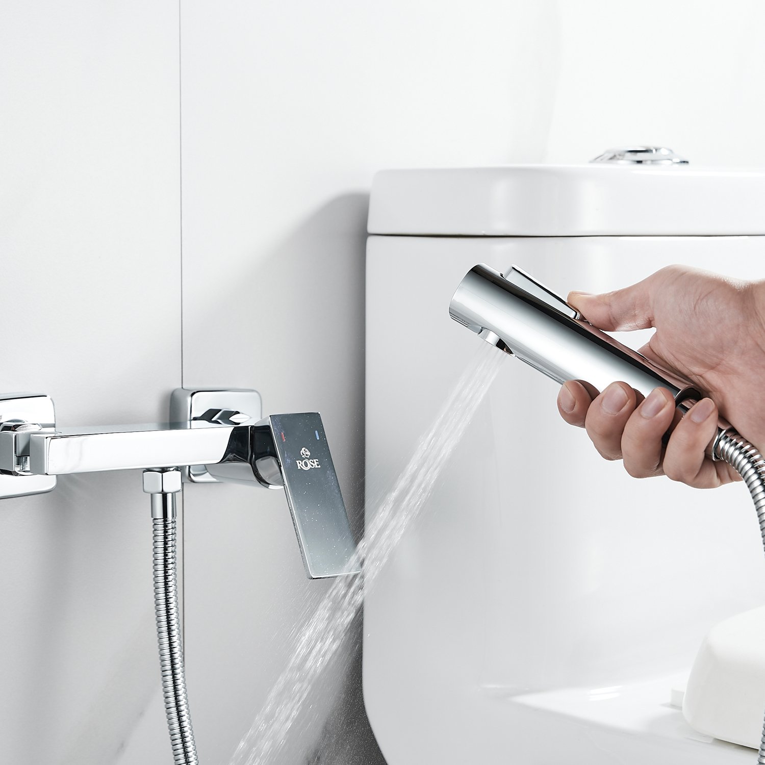 Гигиенический душ со смесителем Rose R1805-1, хром