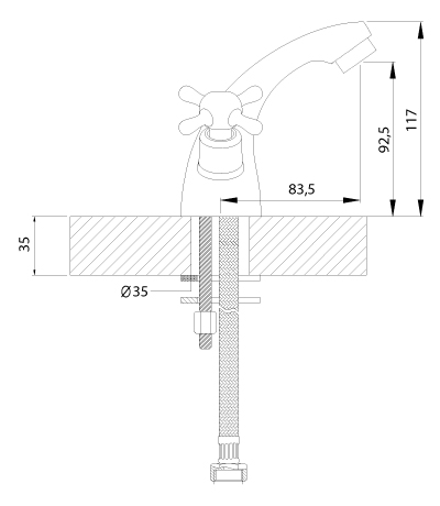 Смеситель для раковины Rossinka H (H02-61)