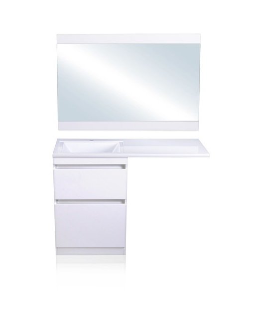 Тумба напольная "Даллас 120", Люкс белая, PLUS