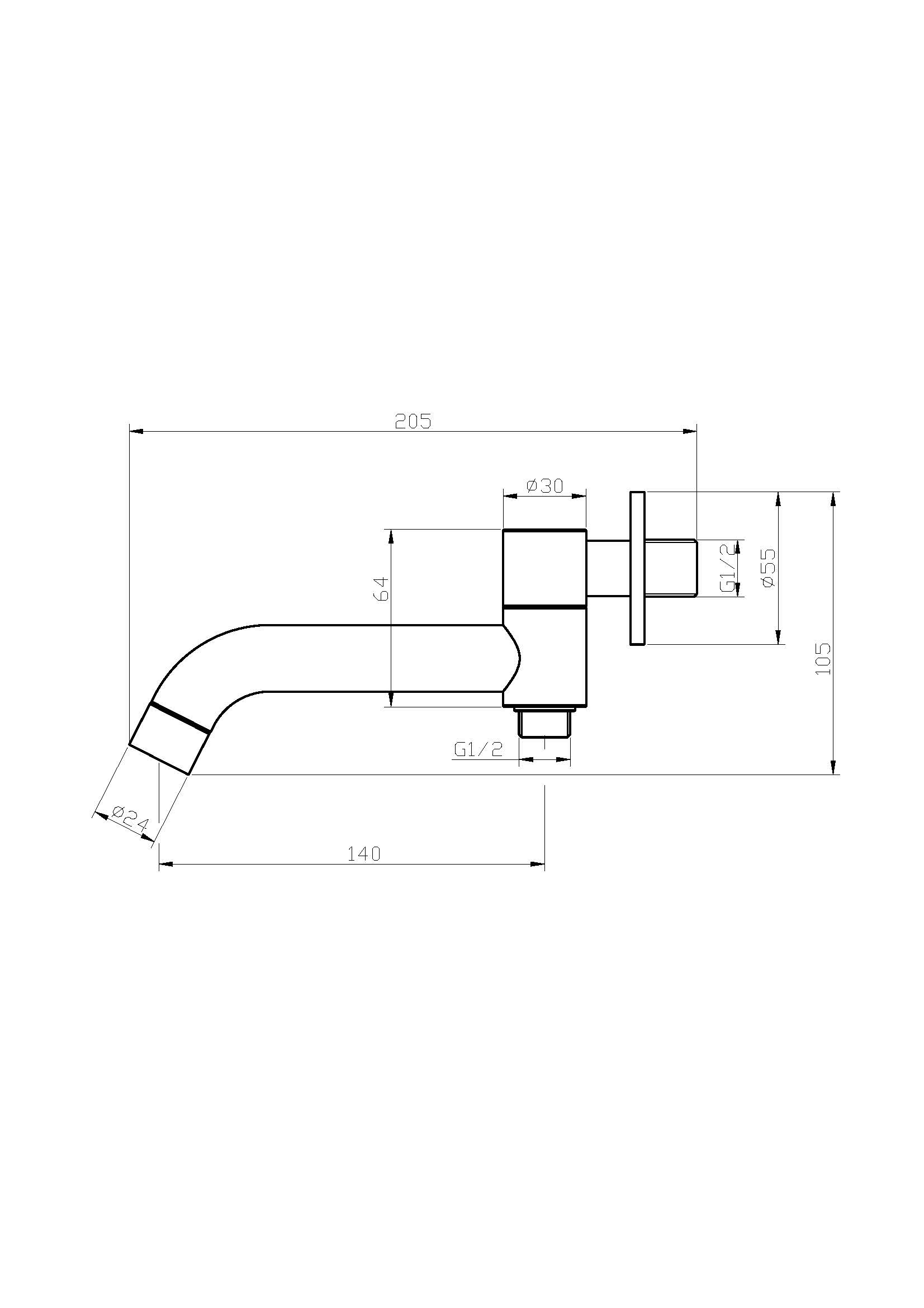 Излив для ванны BelBagno ANCONA ANCONA-BCA-CRM