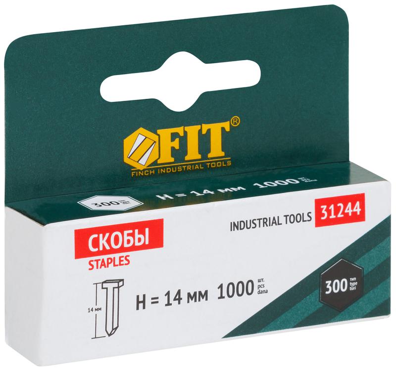 Скоба для степлера закаленные гвозди 14мм (уп.1000шт) FIT 31244