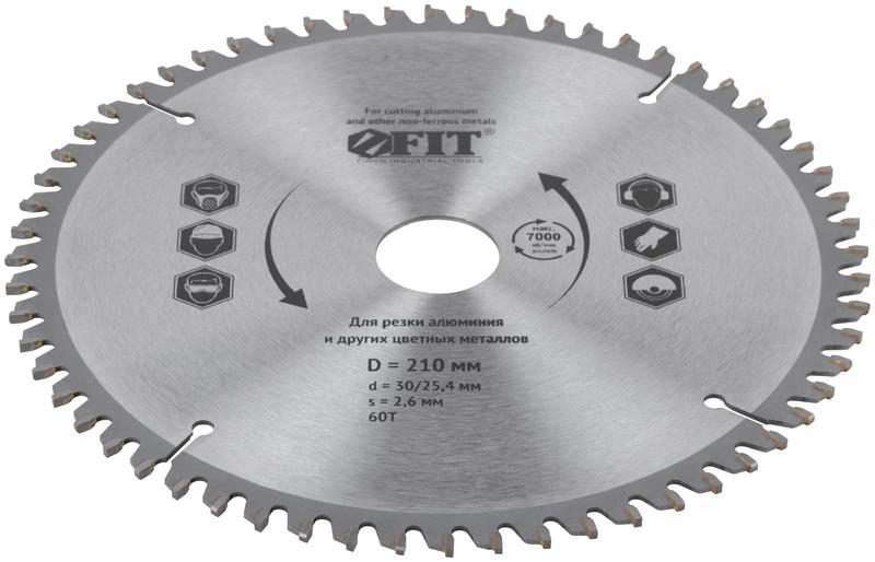 Диск пильный для циркулярных пил по алюм. 210х30/25.4х60T FIT 37786