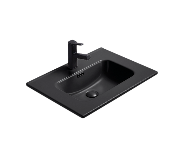 Раковина Gid Bm9060s 72208 встраиваемая сверху черная матовая 61x46.5x17