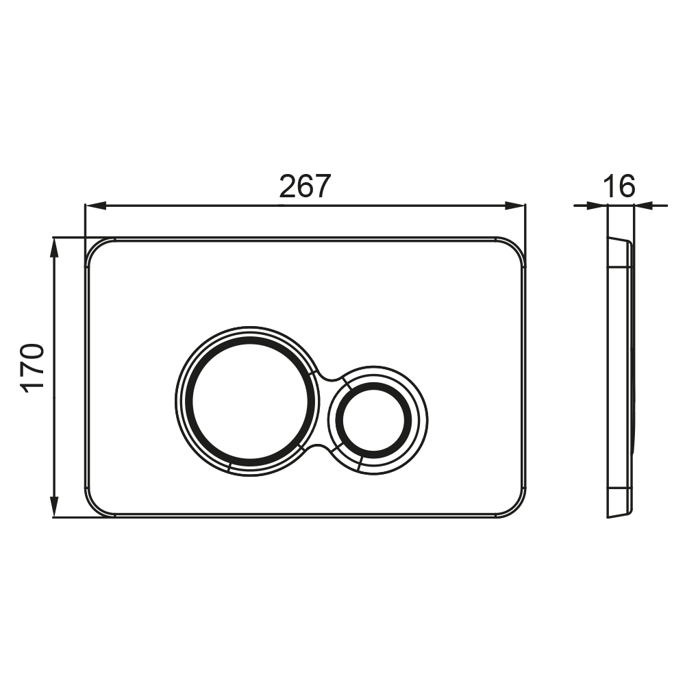 Клавиша смыва BETTOSERB белый глянец TWIN