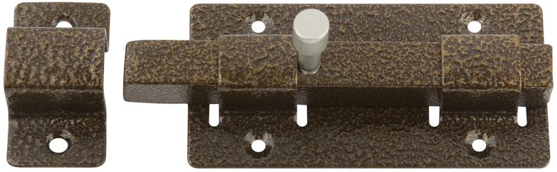 Задвижка накладная усиленная для дверей квадратный ригель бронза 66694