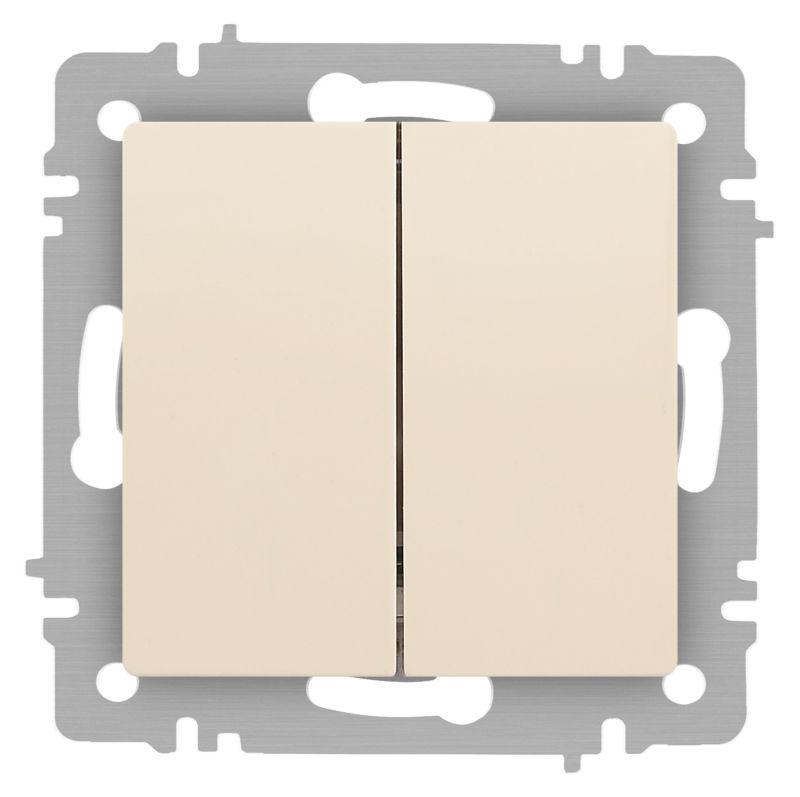 Выключатель 2-кл. СП Accent 6-104-02 10А IP20 250В AL/CU сл. кость Intro Б0063482