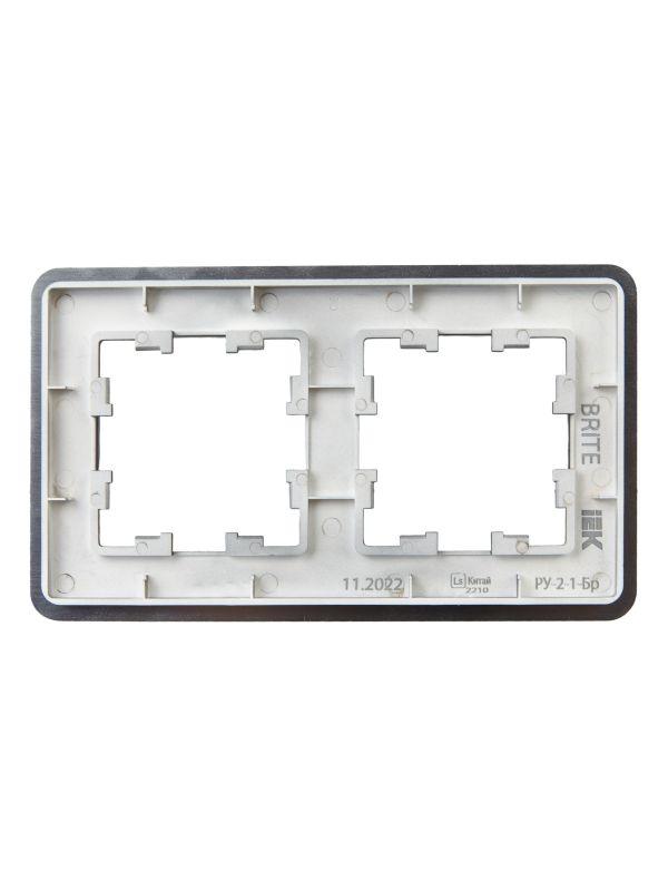 Рамка 2-м BRITE РУ-2-1-Бр метал. титан RE IEK BR-M22-M-01-K48