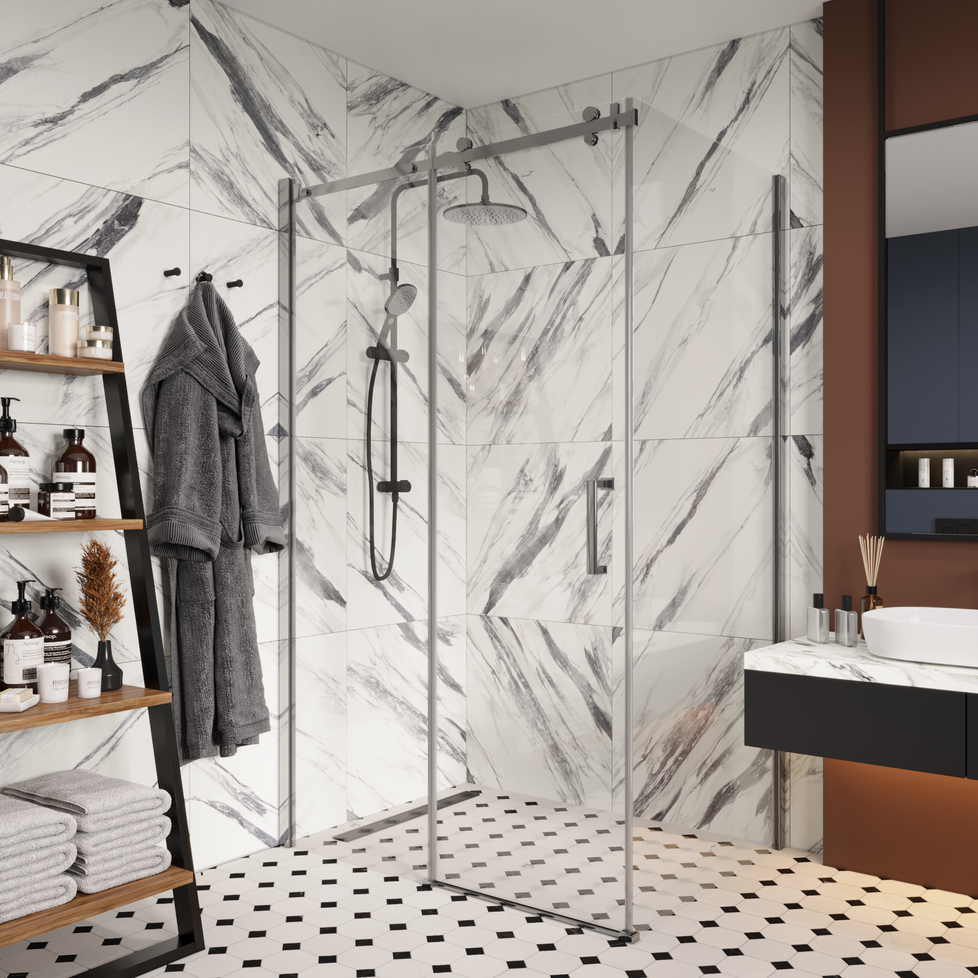 Ограждение CEZA'S120 душевое Ceruttispa без поддона (90x120x195)