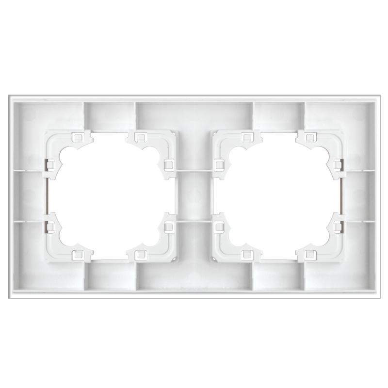 Рамка 2-м Афина стеклянная сл. кость (ivory) UNIVersal 2273