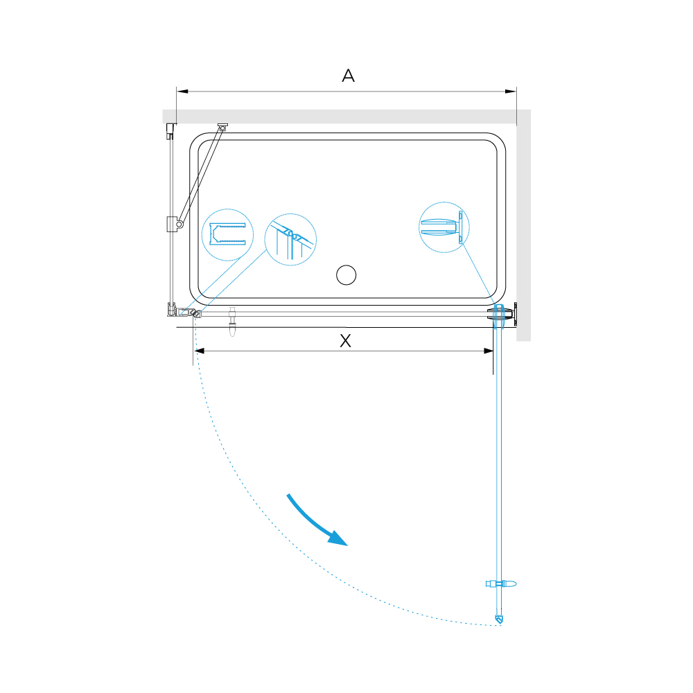 Душевой уголок RGW HO-045-1 (HO-011 + Z-060-2 + O-204), 3506045199-011
