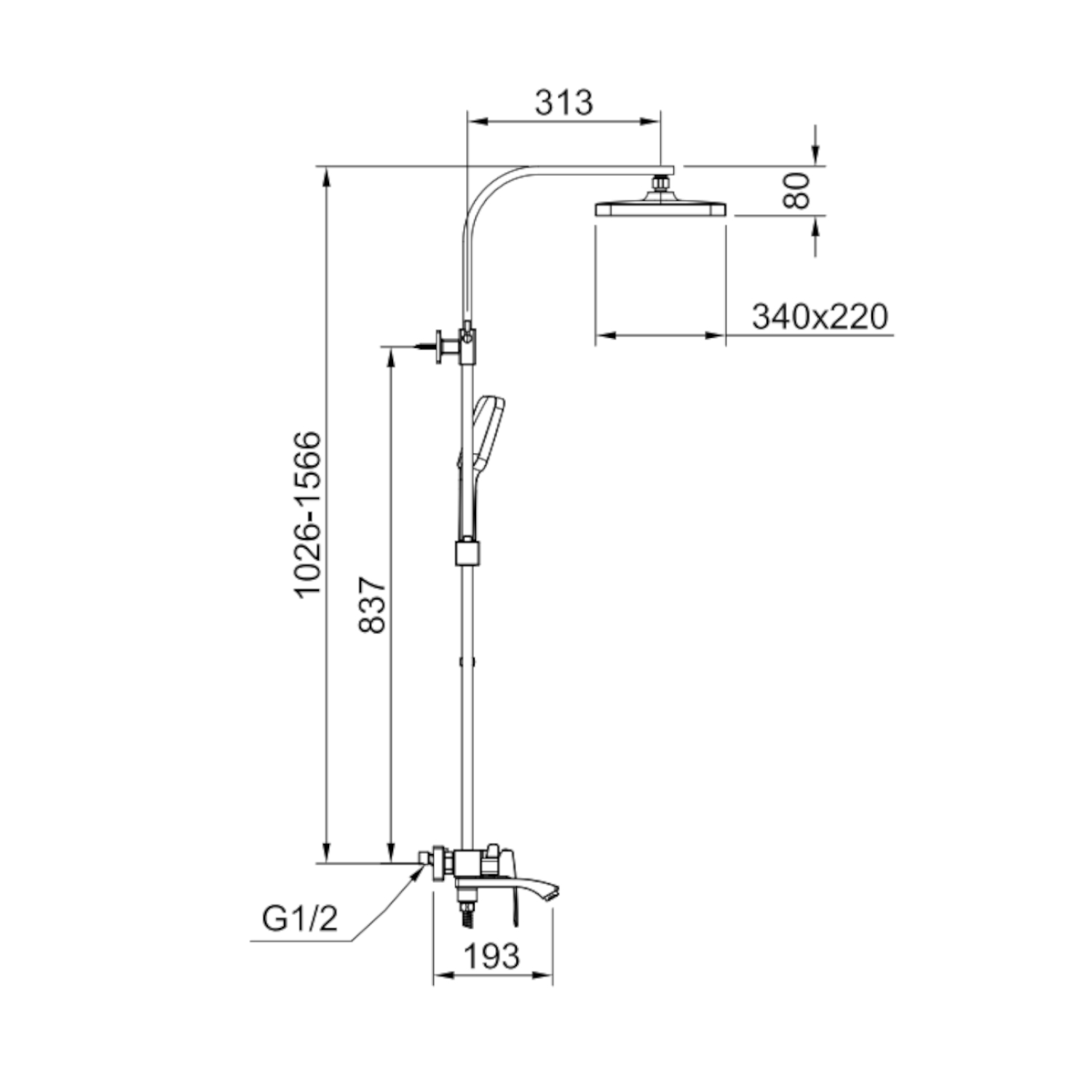 Душевая система Raglo R01.24.06, черный