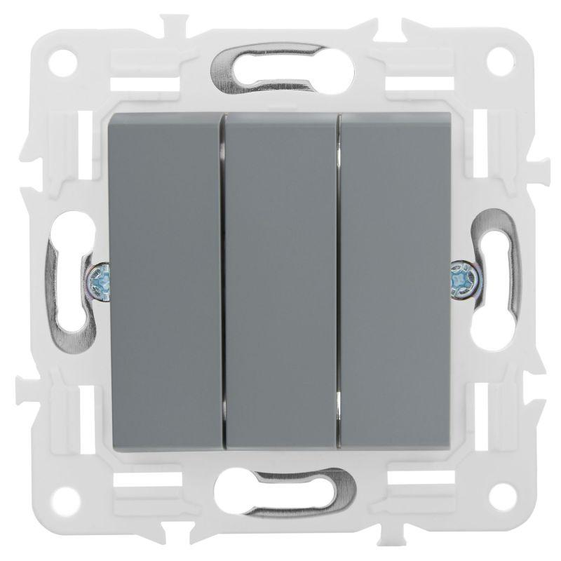 Выключатель 3-кл. SKANDY 10А SK-V11Gr сер. IEK SK-V30-0-10-K03