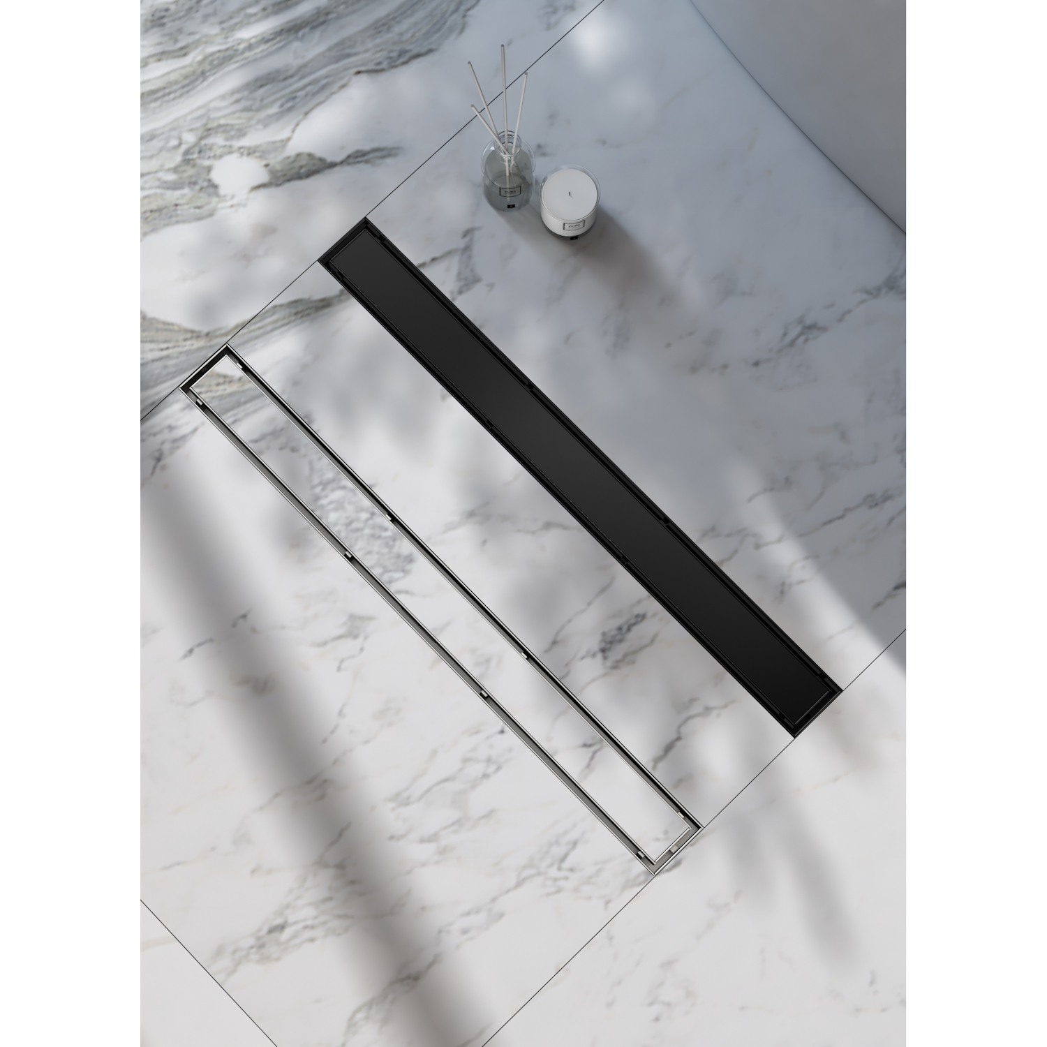 Душевой лоток (двухсторонняя решетка) Raglo R652.70.06, черный