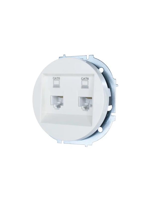 Розетка компьютерная 2-м СП OSEN кат.6 с модулем бел. LEZARD 743-0288-142