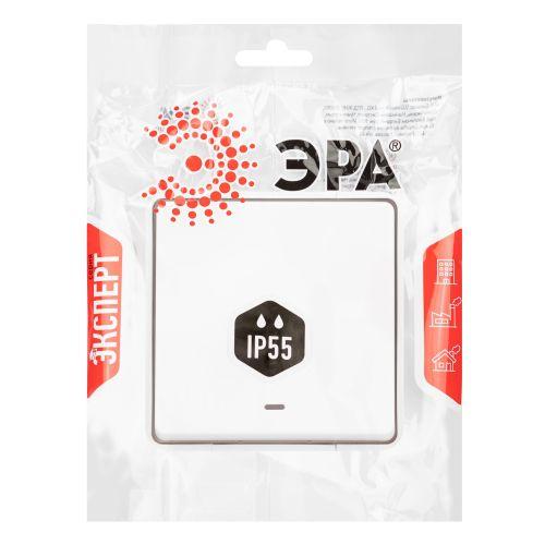 Выключатель Эксперт 11-1502-01 с подсветкой IP55 10АХ-250В ОУ бел. Эра Б0063305