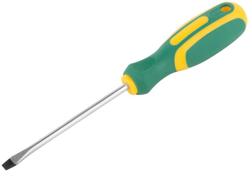 Отвертка "Контур" CrV сталь прорезиненная ручка 5х100мм SL FIT 55202