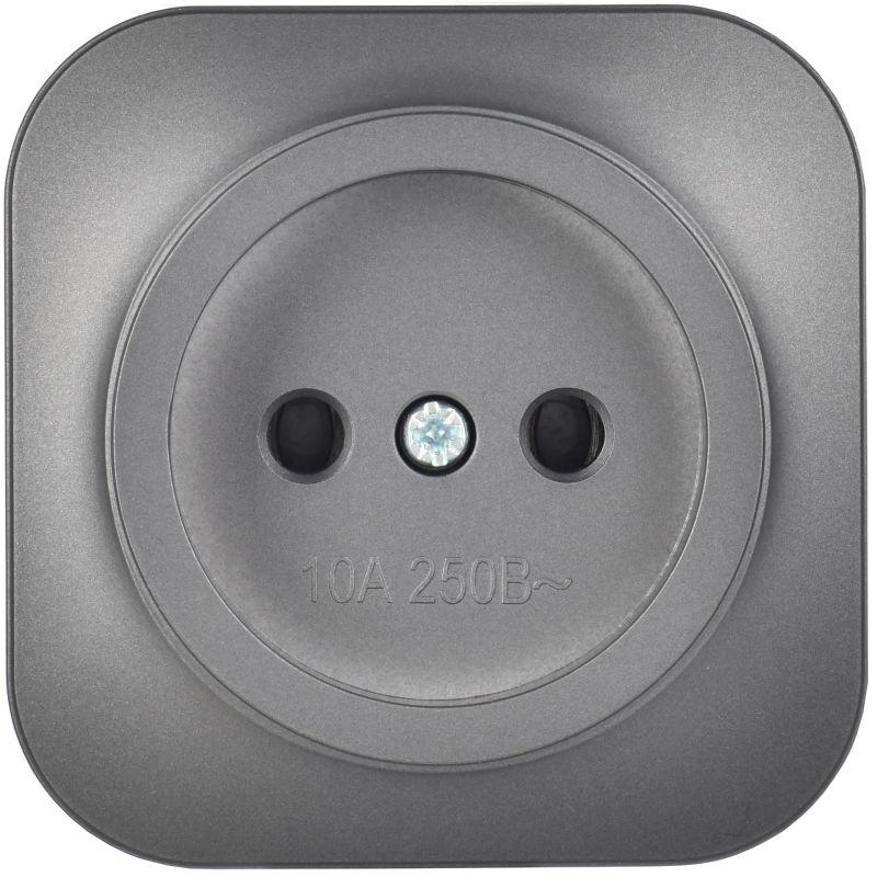 Розетка ОП GLORY РС20-2-ХСм 10А без заземл. без защ. шторок сталь матов. IEK ERH10-K46M-10