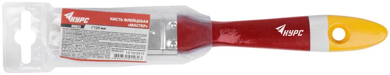Кисть флейцевая "Мастер" 1дюйм (25мм) натур. щетина деревянная ручка КУРС 00833