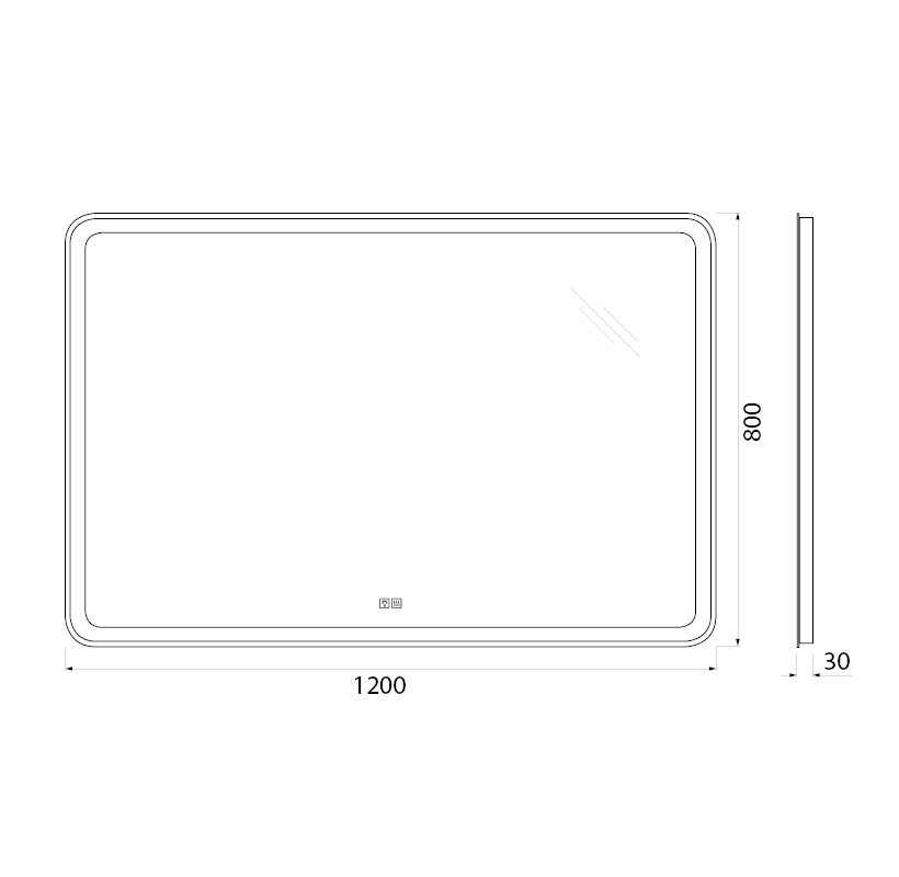 Зеркало BelBagno SPC-MAR-1200-800-LED-TCH-WARM