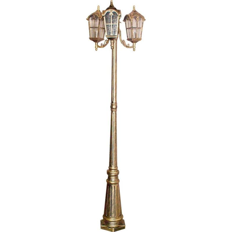 Светильник садово-парковый 3х60Вт 230В E27 черн. зол. PL110 FERON 11302