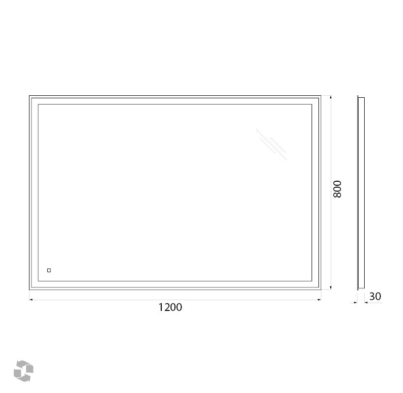 Зеркало BelBagno SPC-GRT-1200-800-LED-TCH