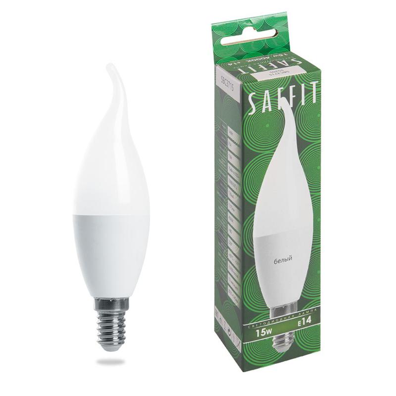 Лампа светодиодная 15Вт 230В E14 4000К на ветру C37T SBC3715 SAFFIT 55205